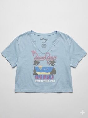 The Beach Boys 1988 World Tour Graphic Crop Tee Size M